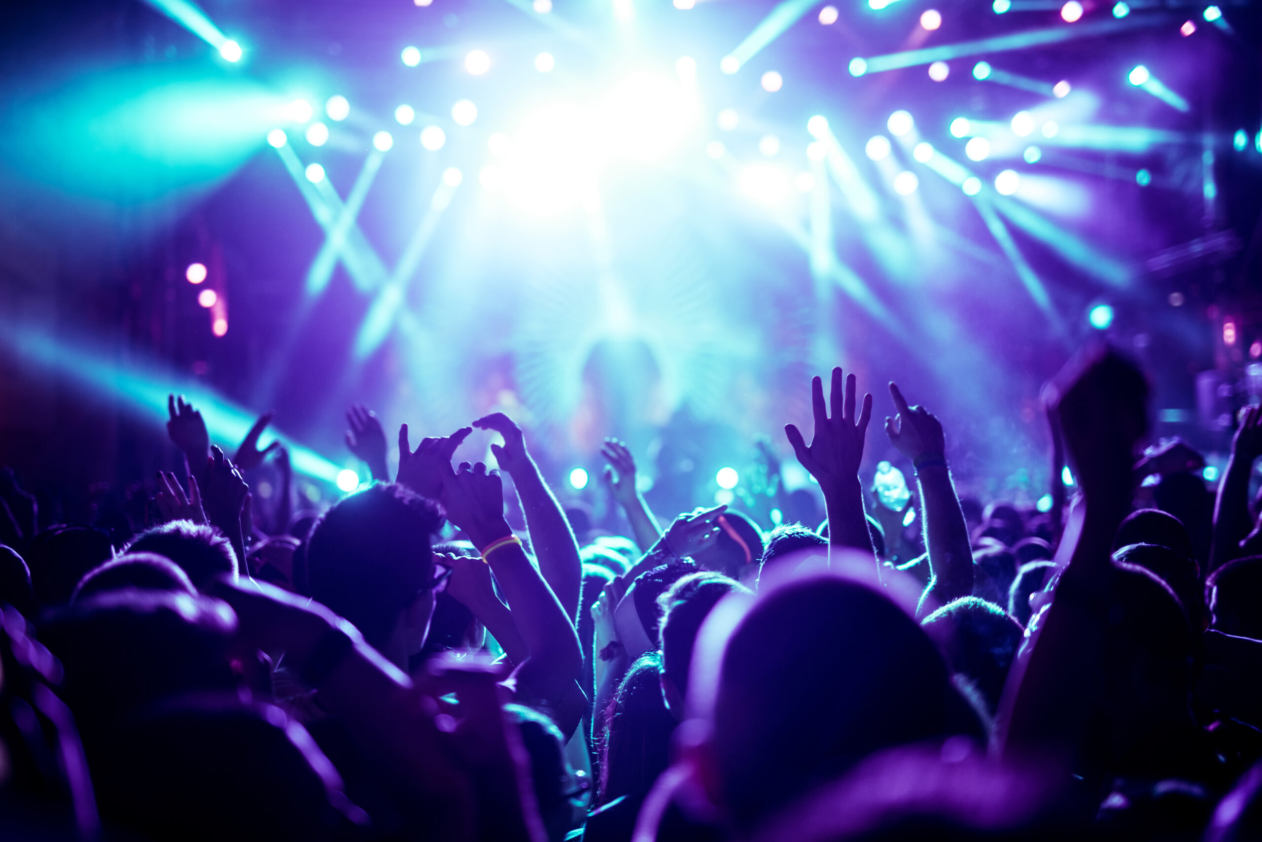 Crowd,Raising,Their,Hands,And,Enjoying,Great,Festival,Party.